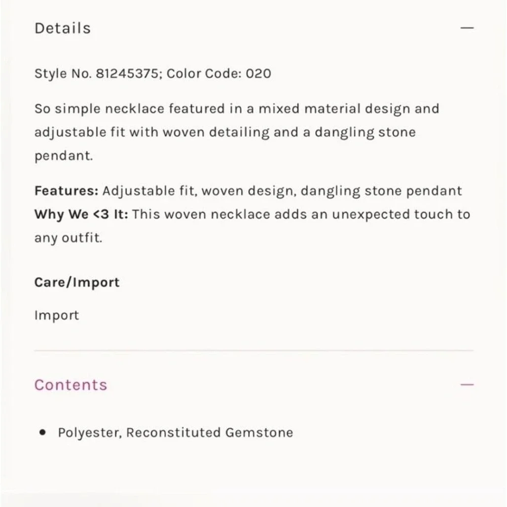 FREE PEOPLE Genuine Stone Pendant Boho Necklace-NWT $68 - Picture 4 of 5